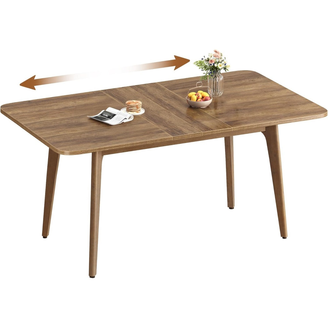 Table repas extensible avec plateau modulable, supportant jusqu'a 120 kg, design simple pour salle a manger ou bureau