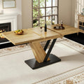 Table extensible 120 a 160 cm avec plateau effet bois, table repas adaptable pour cuisine ou salon