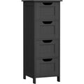 Colonne noire compacte 30 x 30 x 82 cm avec quatre tiroirs, meuble moderne pour cuisine ou salon