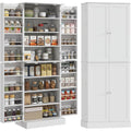 Colonne de cuisine blanche avec grand espace interieur, dimensions 60 x 35 x 166 cm, meuble vertical multifonctionnel